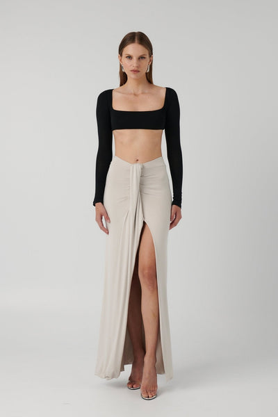 Gillian Maxi Skirt - Oyster - SHOPJAUS - JAUS