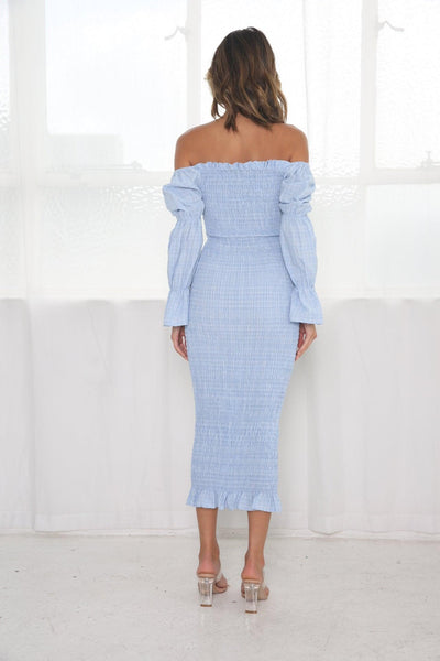 Grace Midi Dress - Baby Blue - JAUS