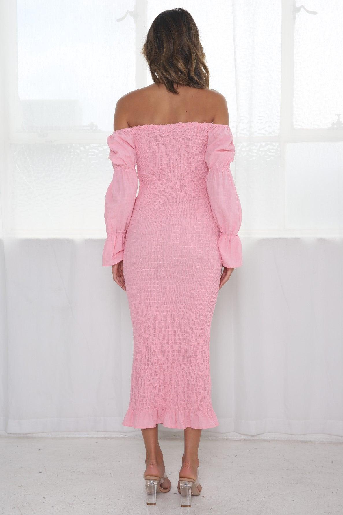 Grace Midi Dress - Pink - JAUS