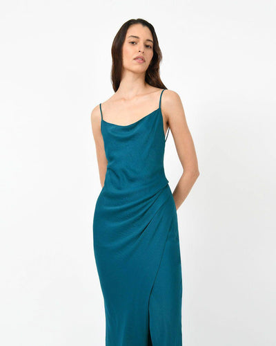 Isabella Low Back Dress - Teal - JAUS