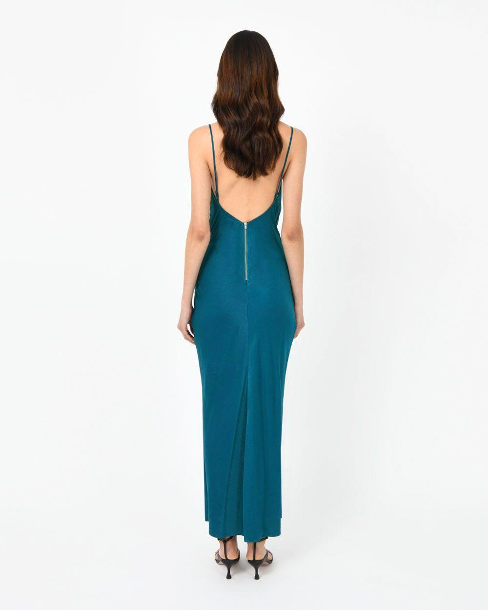 Isabella Low Back Dress - Teal - JAUS