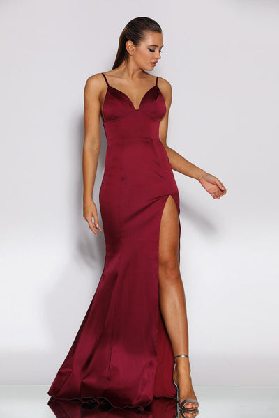 Jadore JX2055 Gown - Berry - SHOPJAUS - JAUS