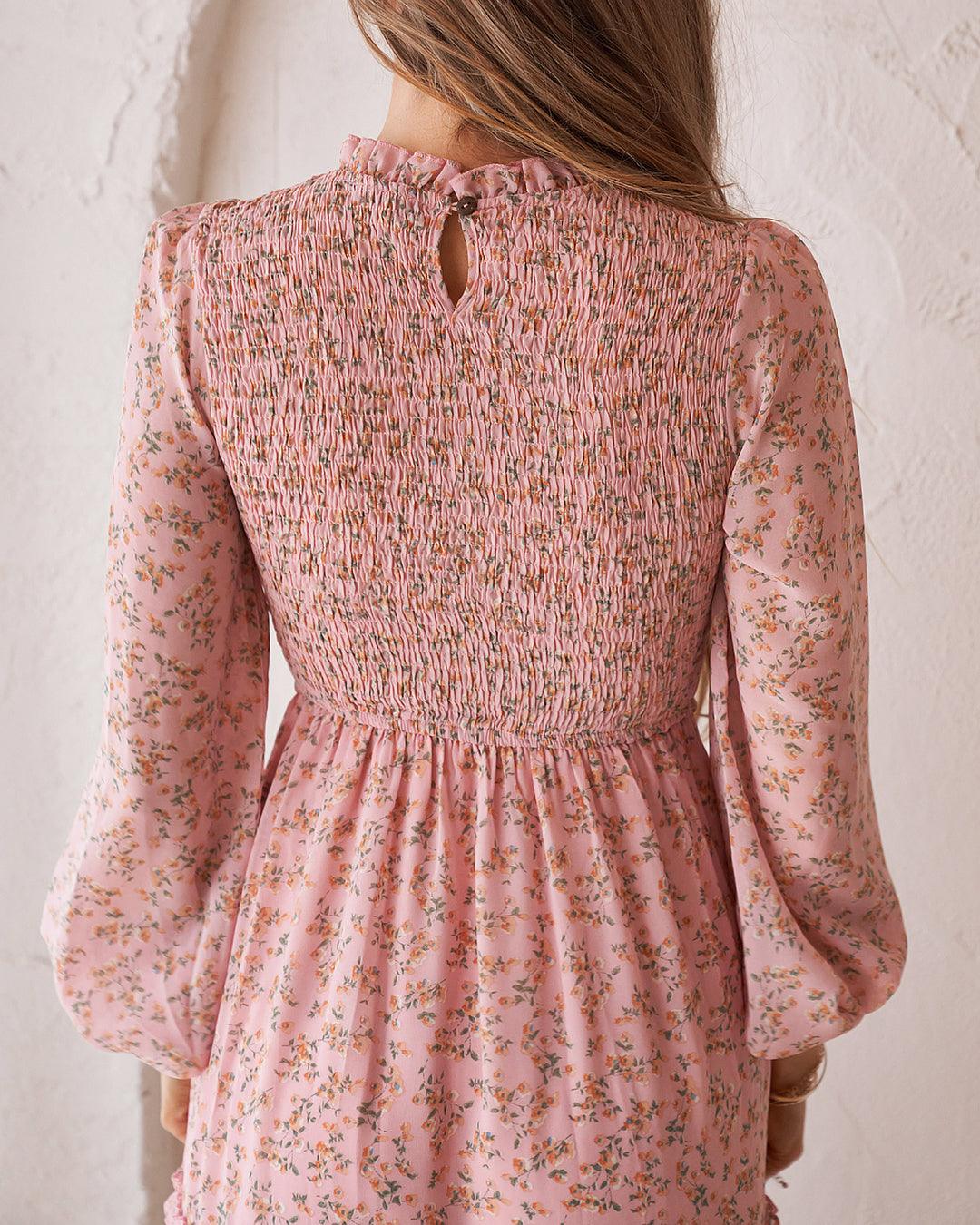 Juniper Shirred Dress - Blush - JAUS