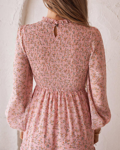 Juniper Shirred Dress - Blush - JAUS