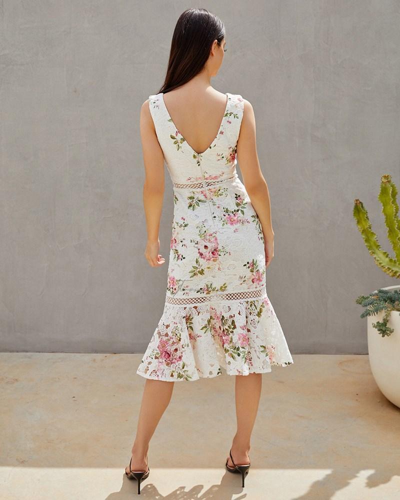 Kaitlyn Dress - Floral White - JAUS