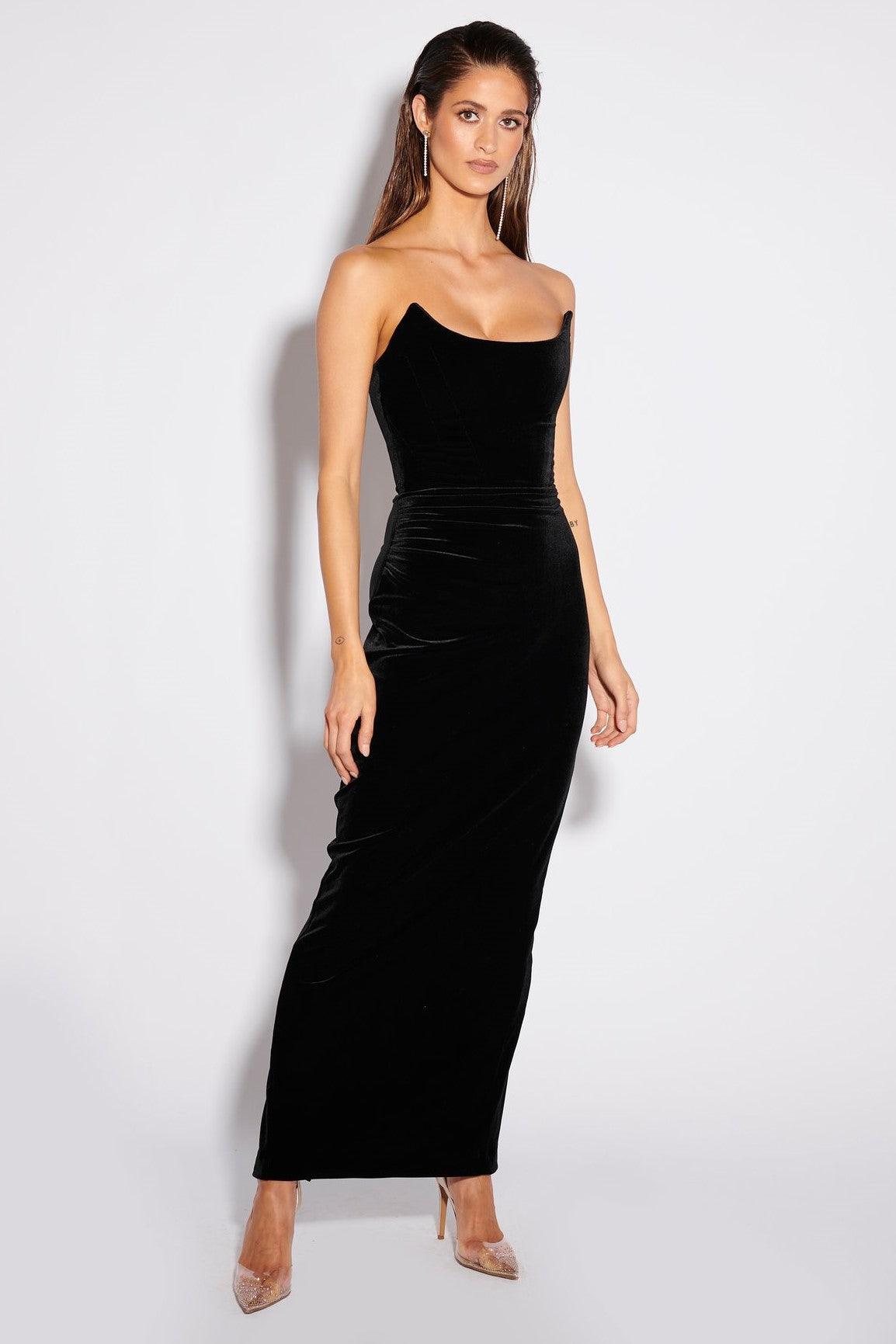 Koi Gown - Black Velvet - JAUS