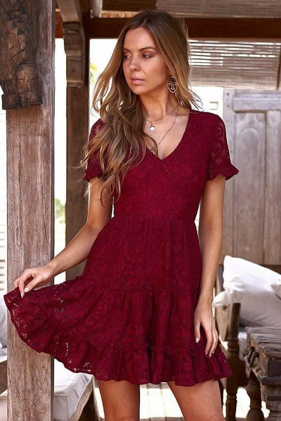 Laura Dress - Red - SHOPJAUS - JAUS