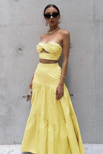 Leilani Maxi Skirt - Lemon - JAUS