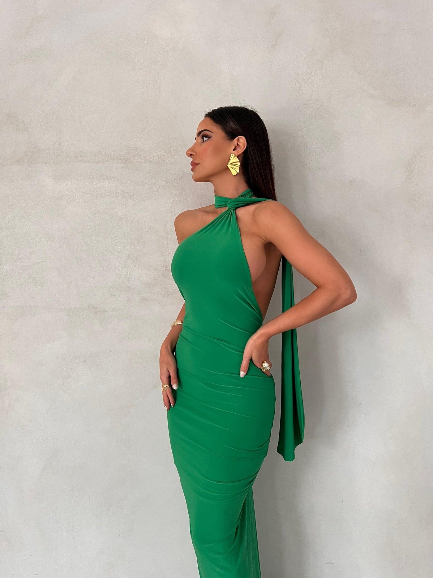 Leoni Dress - Green - JAUS