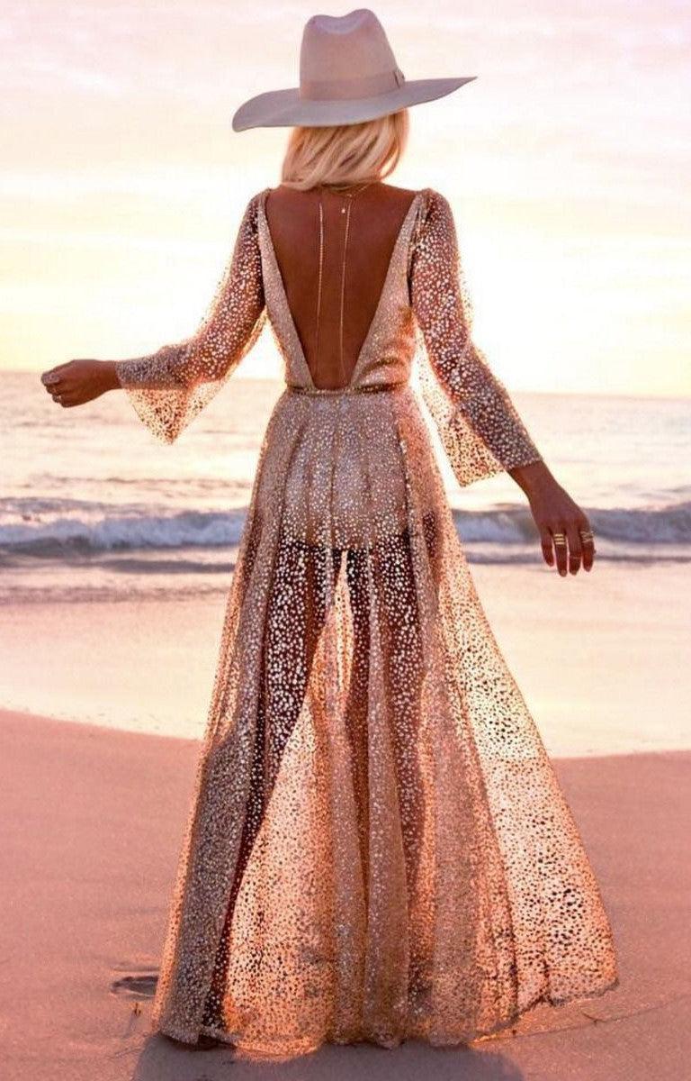 Lucky Star Glitter Gown - Rose Gold (PREORDER) - SHOPJAUS - JAUS