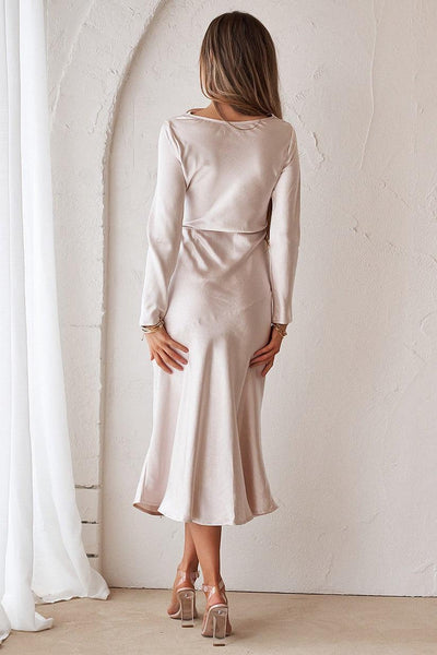 Luna Midi Dress - Champagne - JAUS