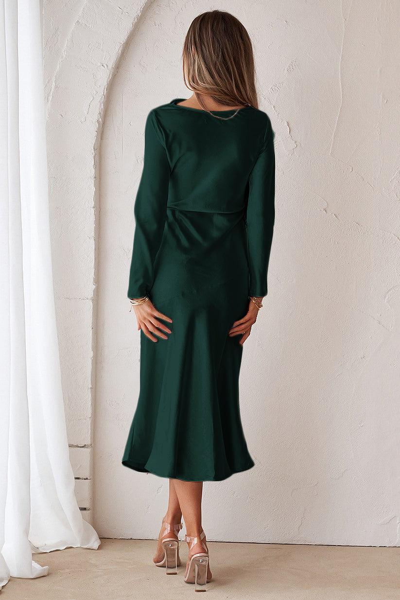 Luna Midi Dress - Emerald Green - JAUS