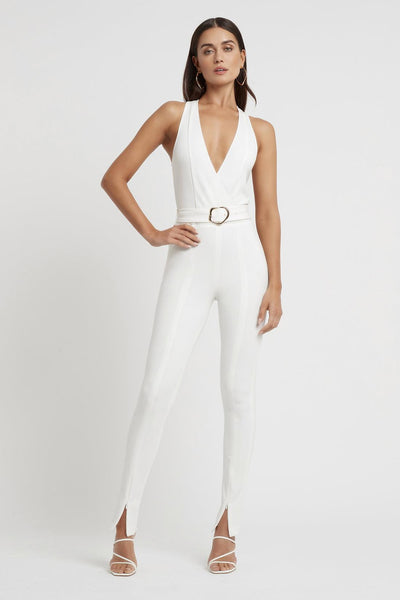 Martina Jumpsuit - White - JAUS