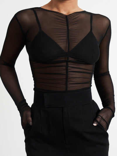 Maya Mesh Top - Black - JAUS