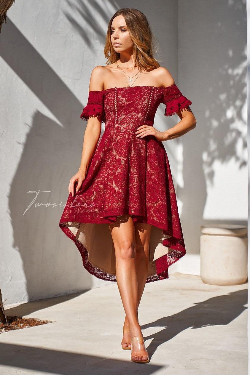 Megan Dress - Red - SHOPJAUS - JAUS