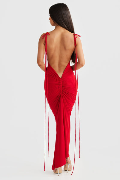 Azari Midi Dress - Red