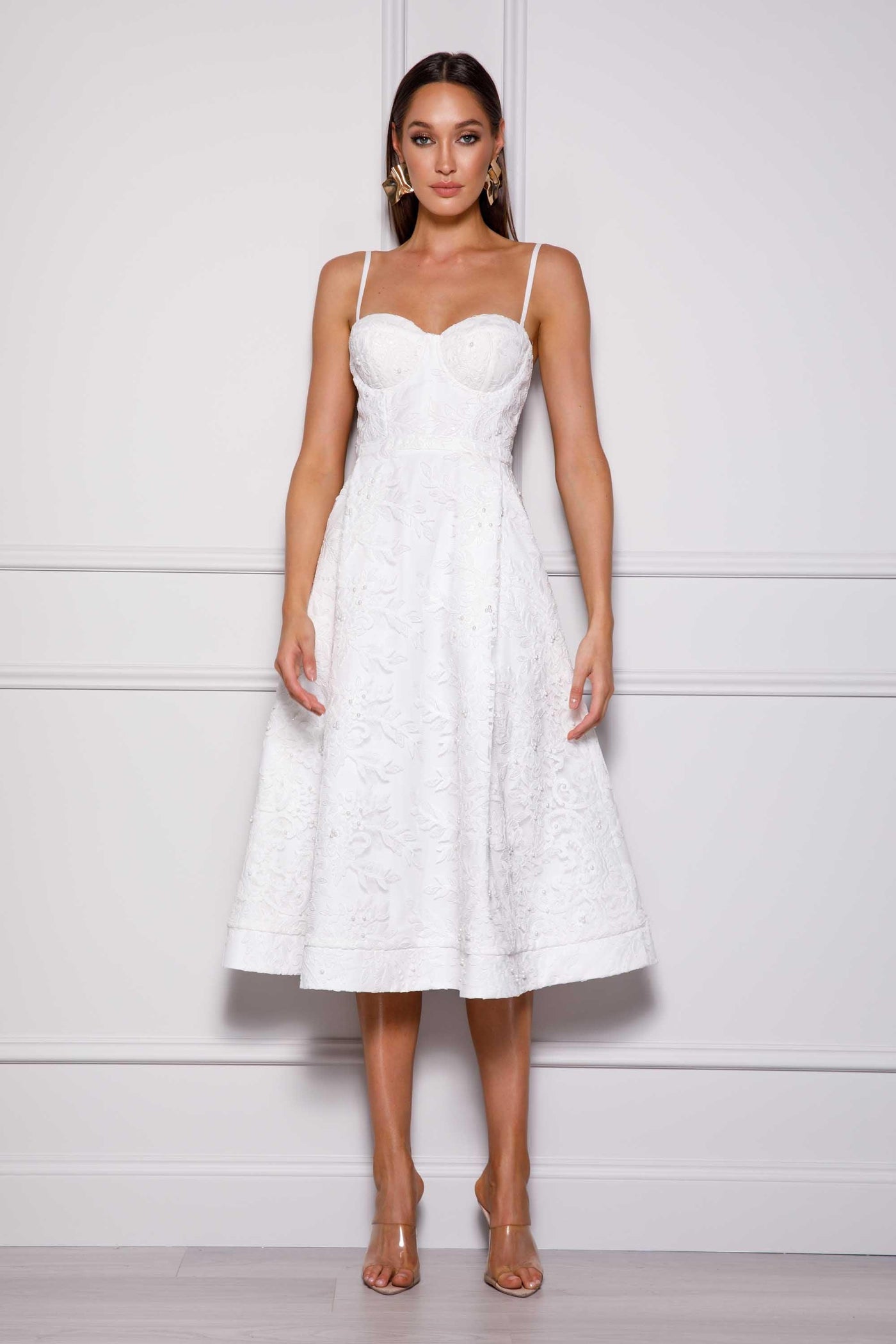 Melanie Dress - White - JAUS