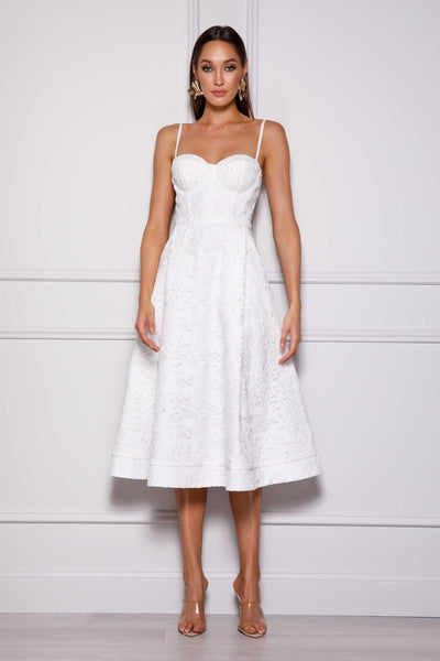 Melanie Dress - White - JAUS