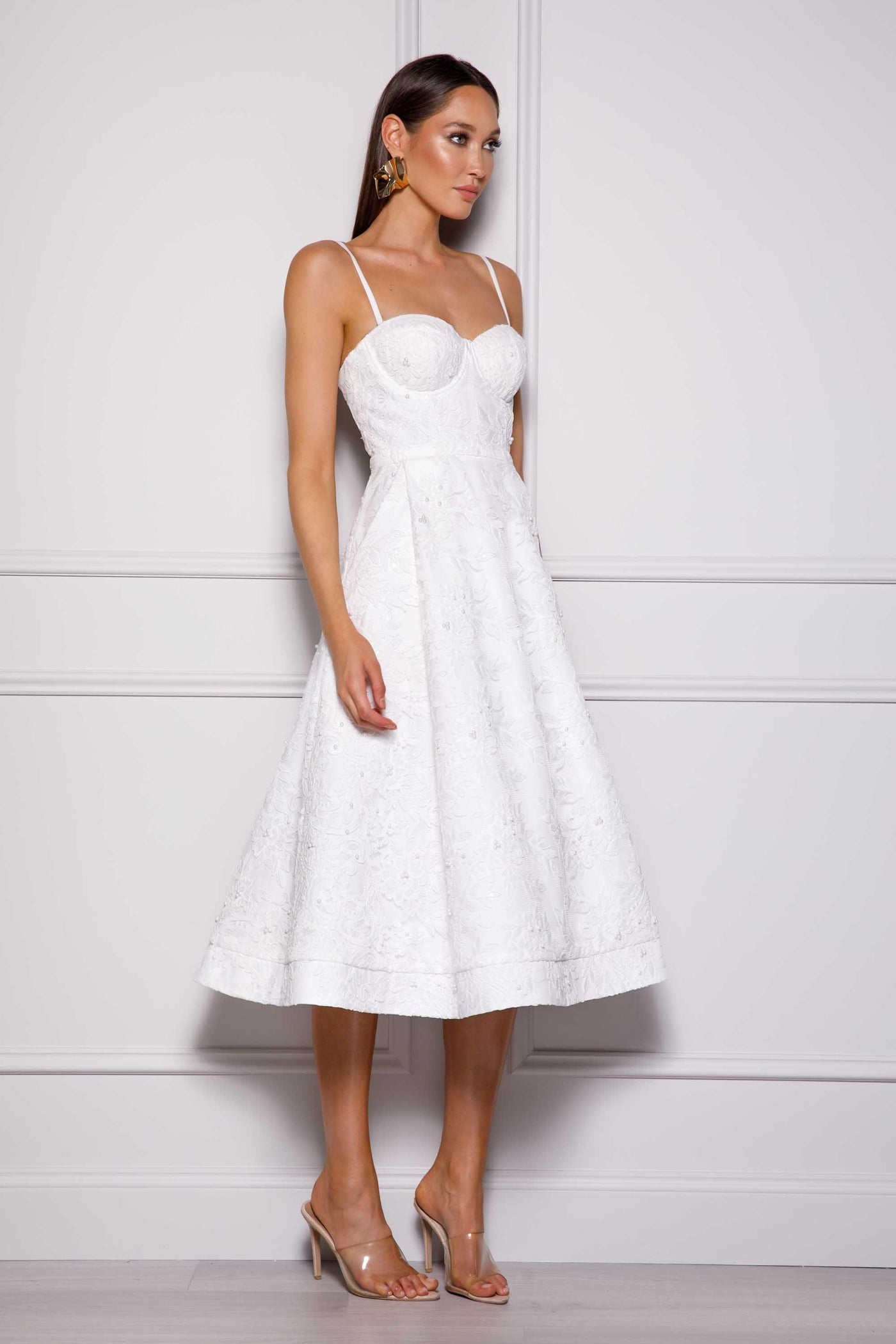 Melanie Dress - White - JAUS