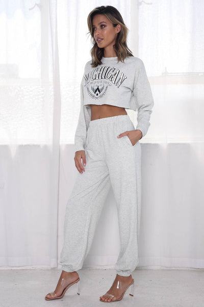 Michigan Two Piece Lounge Set - Grey - JAUS