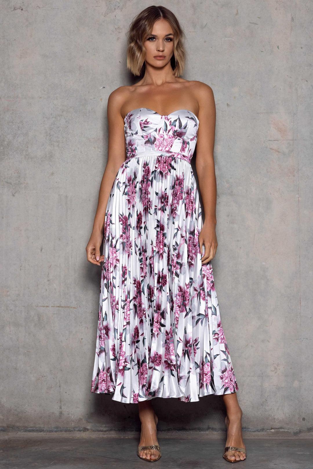 Milan Dress - Pink Floral - JAUS