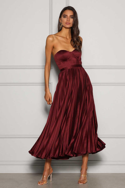 Milan Dress - Wine - JAUS