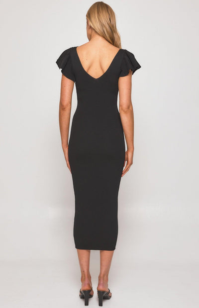 Mirabel Midi Dress - Black - JAUS