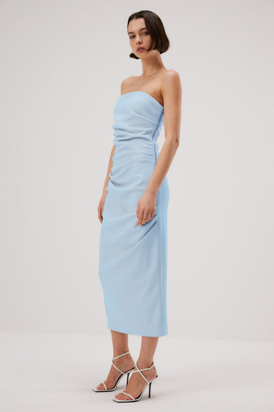 Misha Calandra Midi Dress - Sky Blue - JAUS