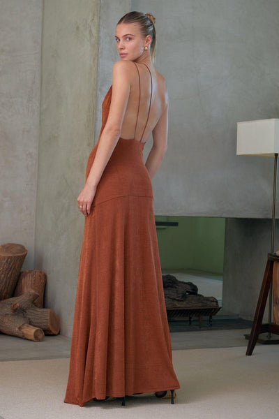 Misha Celestine Maxi Dress - Copper - JAUS