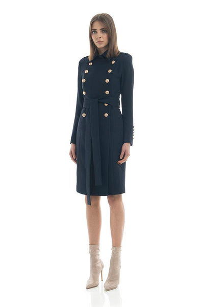 Misha Collection Andrea Trench Coat - Navy - SHOPJAUS - JAUS