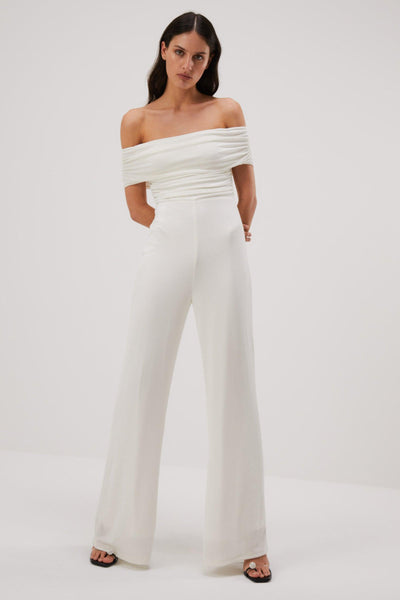 Misha Deacon Slinky Jersey Jumpsuit - Ivory - JAUS