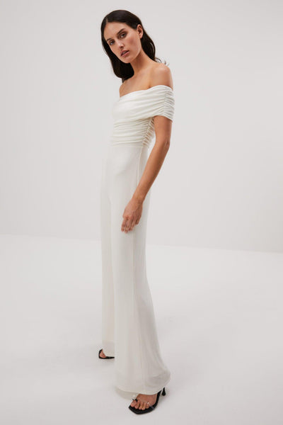 Misha Deacon Slinky Jersey Jumpsuit - Ivory - JAUS