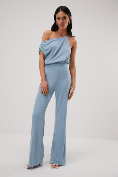 Misha Emer Slinky Jersey Jumpsuit - Sterling Blue - JAUS