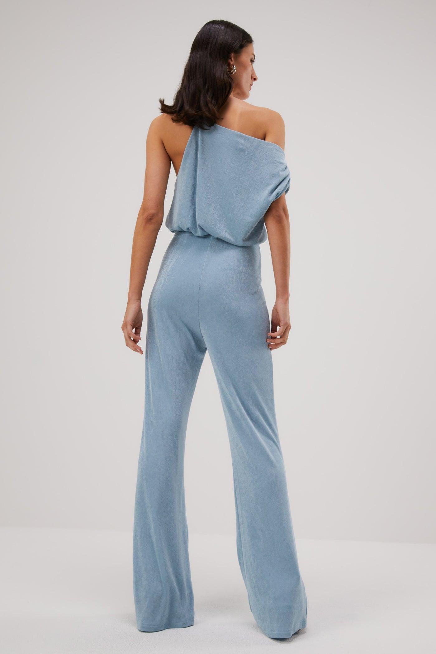 Misha Emer Slinky Jersey Jumpsuit - Sterling Blue - JAUS