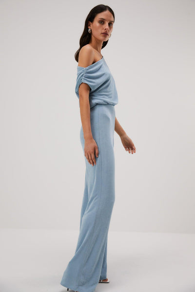 Misha Emer Slinky Jersey Jumpsuit - Sterling Blue - JAUS