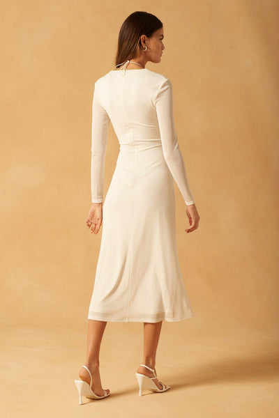 Misha Kerry Slinky Jersey Midi Dress - Ivory - JAUS