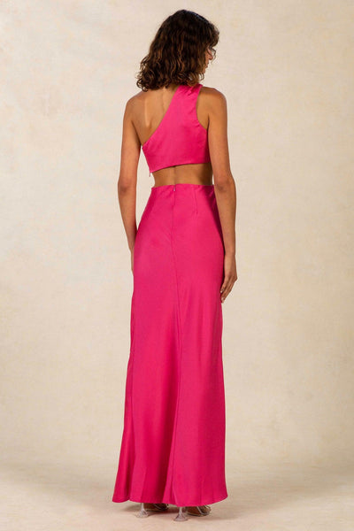 Misha Kristin Satin Gown - Hot Pink - JAUS