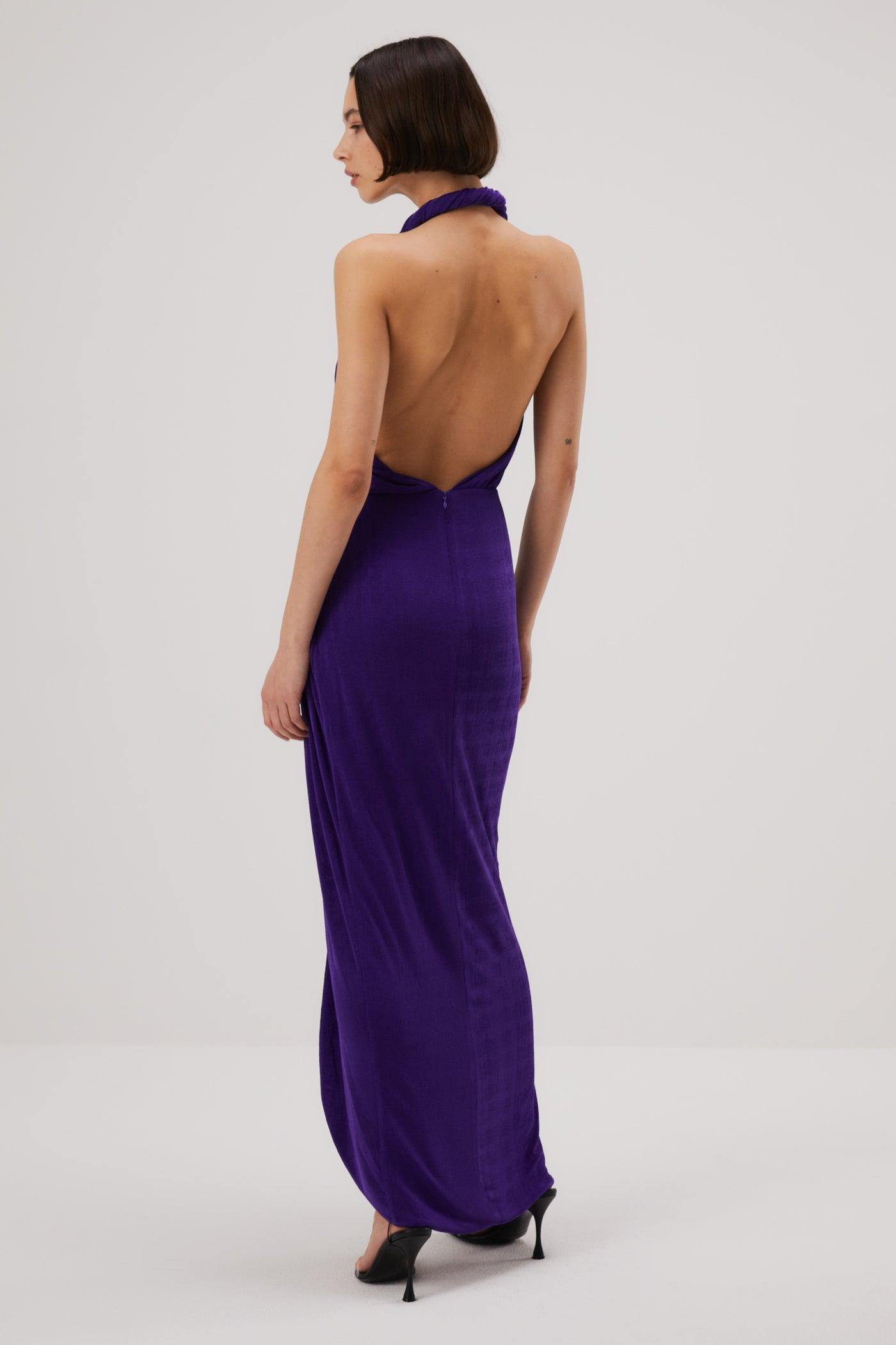 Misha Venetia Slinky Jersey Gown - Ultra Violet - JAUS