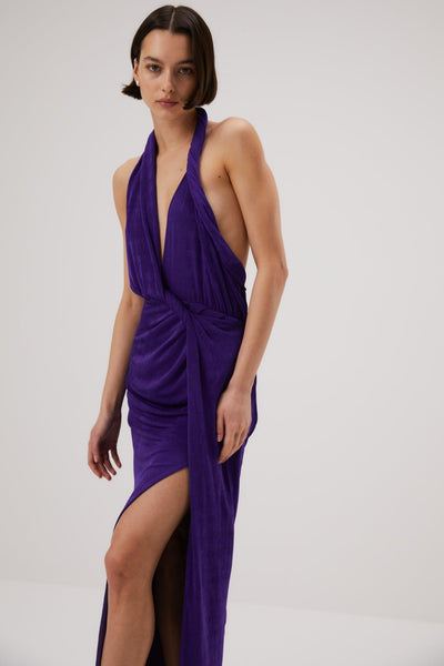 Misha Venetia Slinky Jersey Gown - Ultra Violet - JAUS