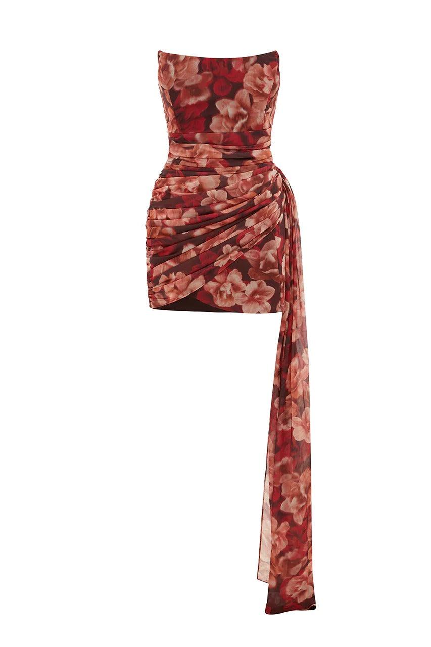 Night Love Dress - Wine Floral - JAUS