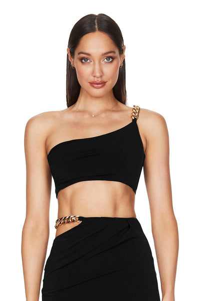 Nookie Alyssa Chain Crop - Black - JAUS