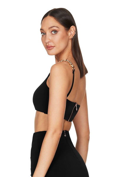 Nookie Alyssa Chain Crop - Black - JAUS