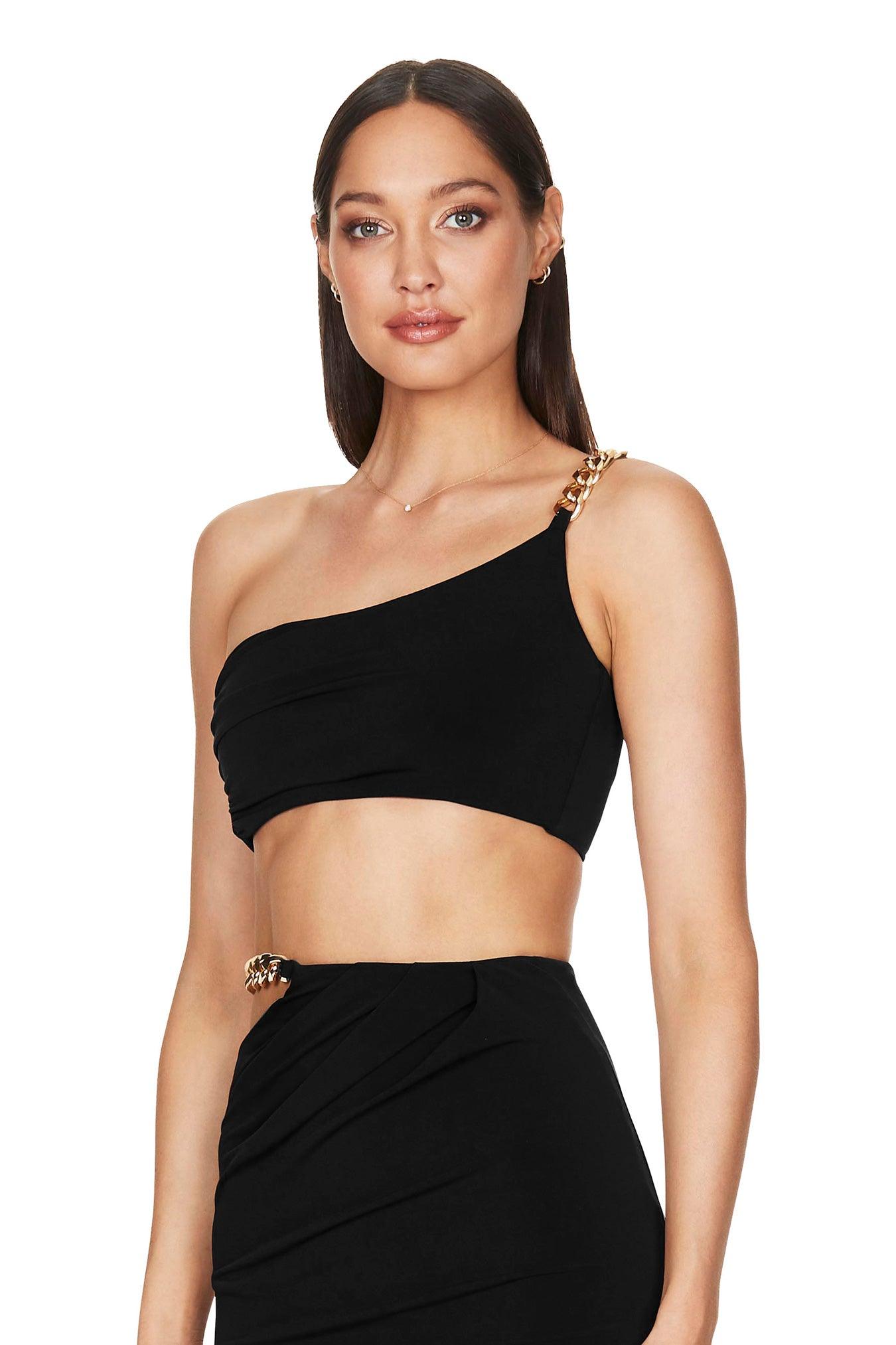 Nookie Alyssa Chain Crop - Black - JAUS