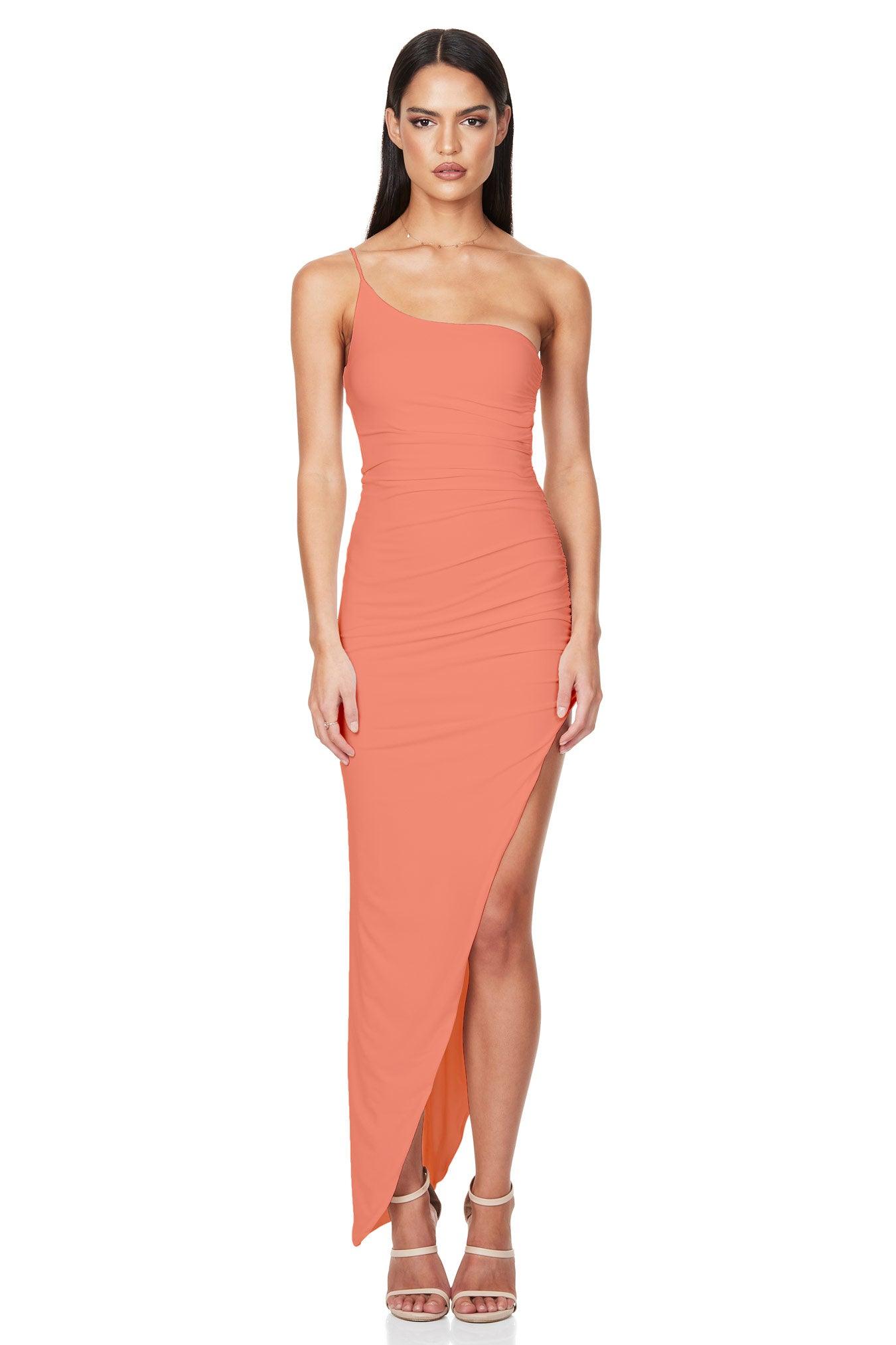 Nookie Aria One Shoulder Gown - Melon - JAUS