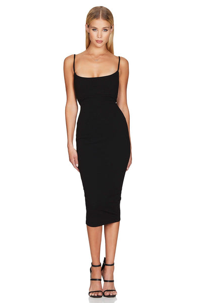 Nookie Bailey Midi Dress - Black - SHOPJAUS - JAUS