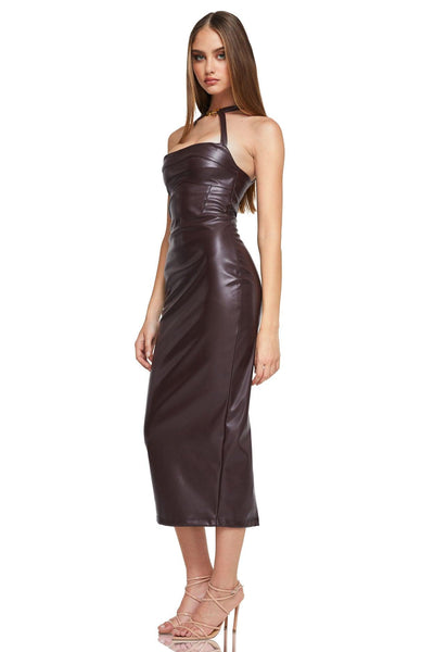 Nookie Drama Midi Dress - Chocolate - JAUS