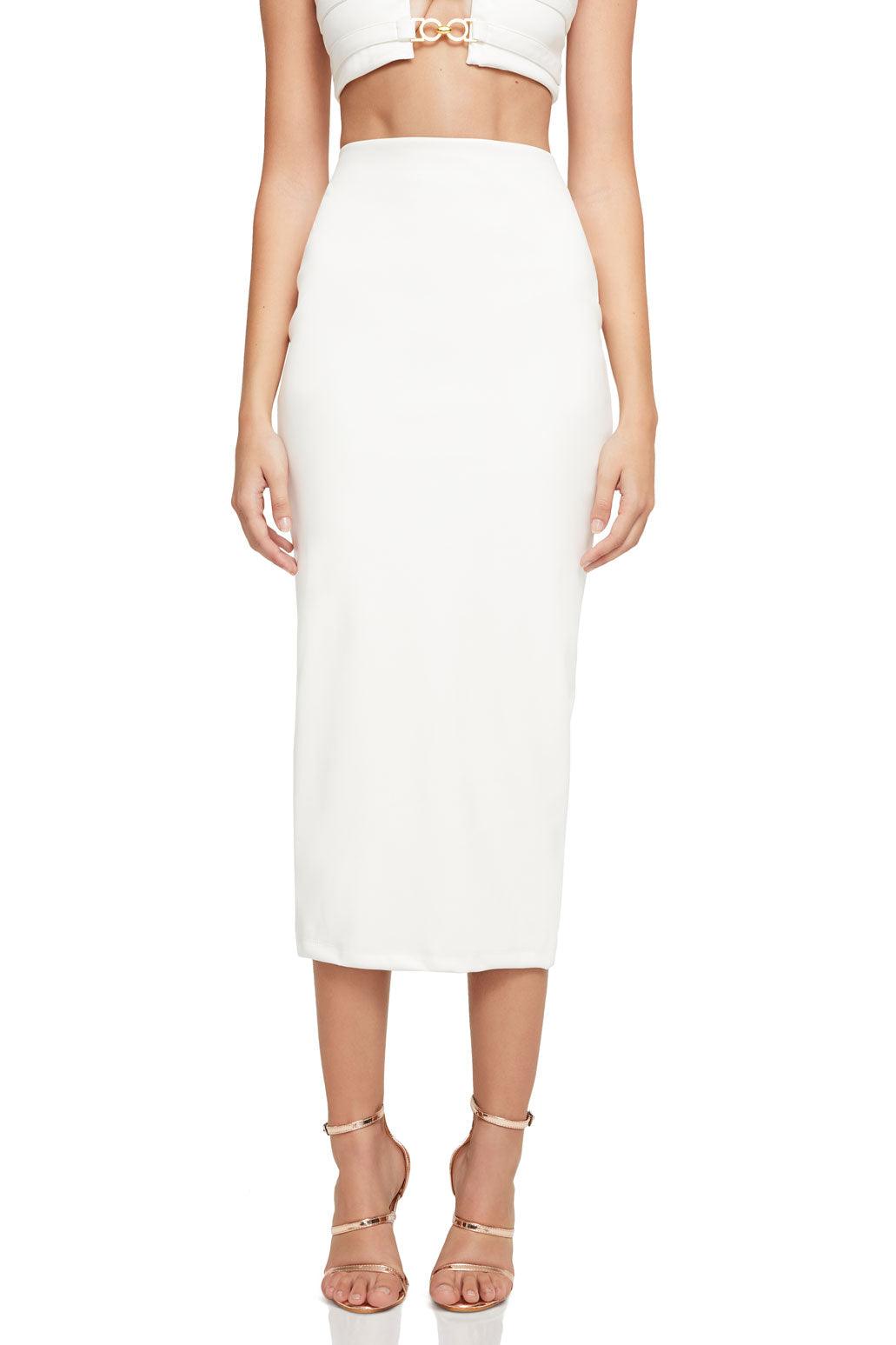 Nookie Drama Skirt - White - JAUS