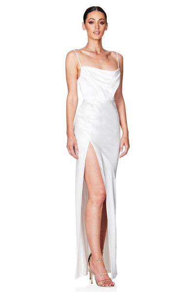 Nookie Dream Draped Gown - Ivory - JAUS