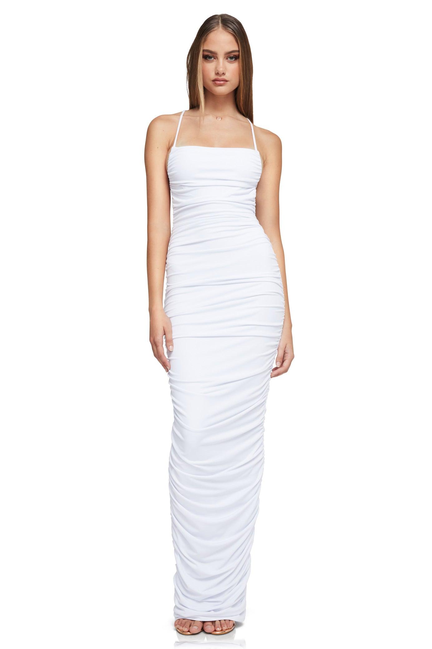 Nookie Flirt Maxi Dress - White - JAUS