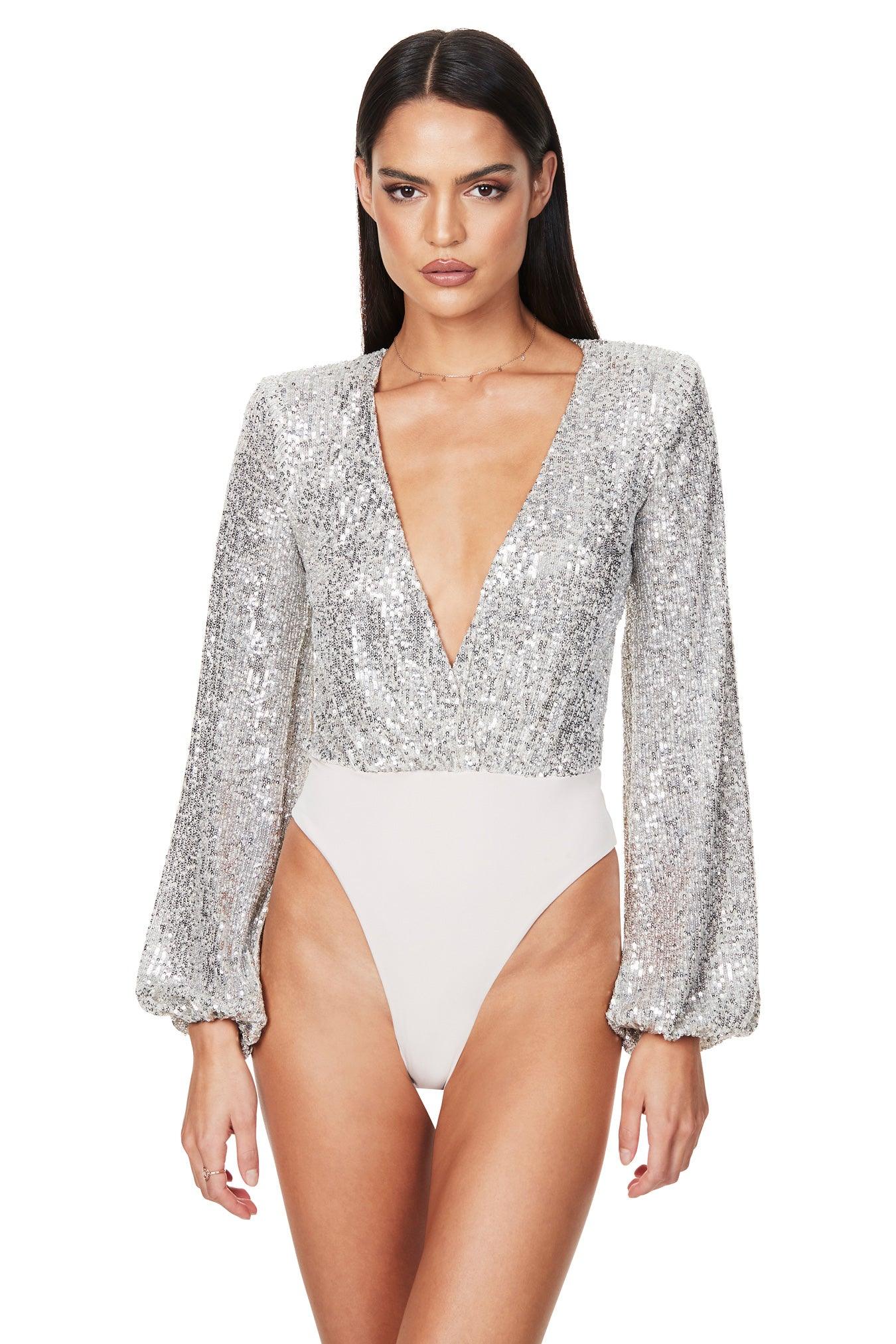 Nookie Gisele Bodysuit - Silver - JAUS